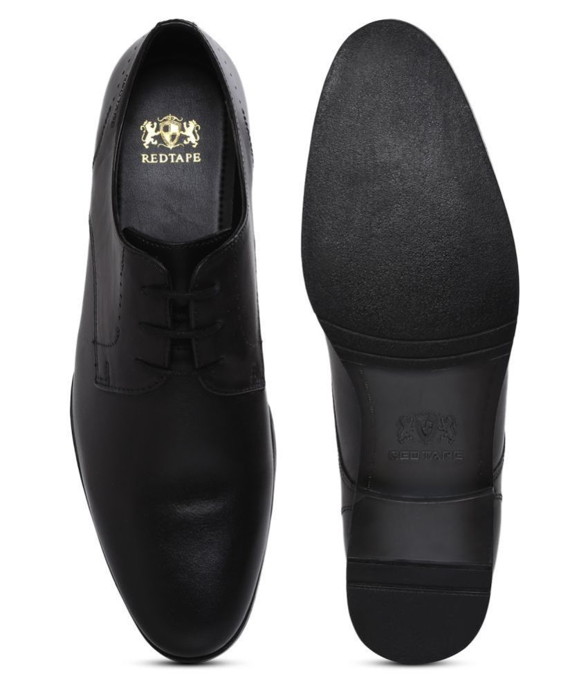 red tape black derby formal shoes