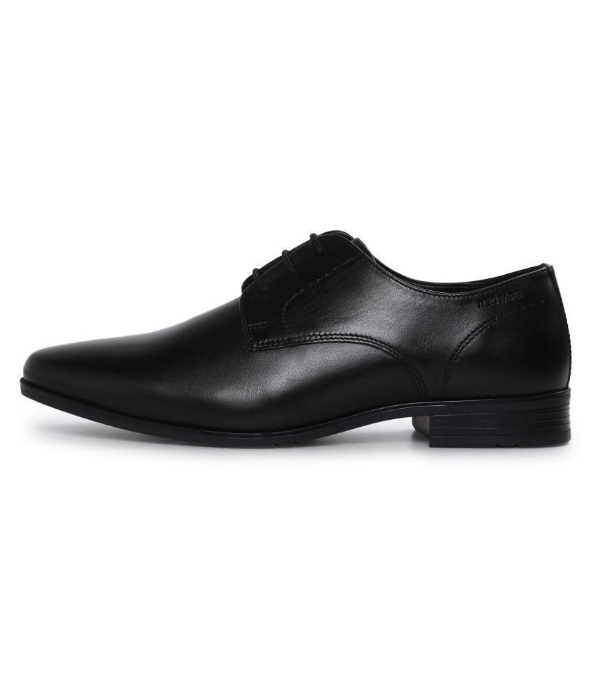 red tape black derby formal shoes