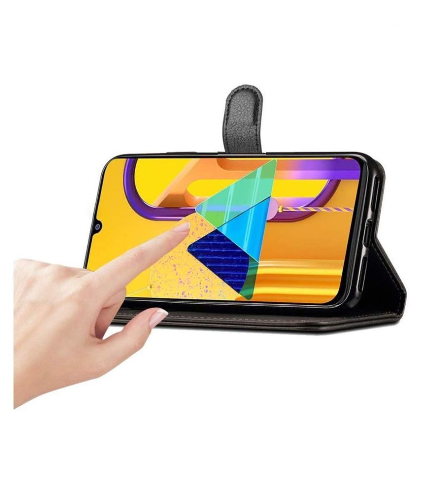 Samsung Galaxy M30s Flip Cover by Bracevor Black Flip Covers Online