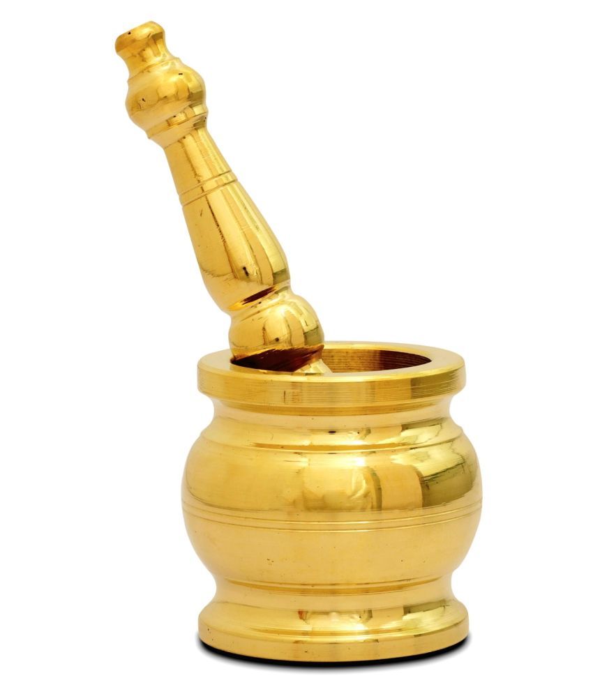 DMI's Brass Mortar and Pestle set traditionally known as Khalbatta 2.