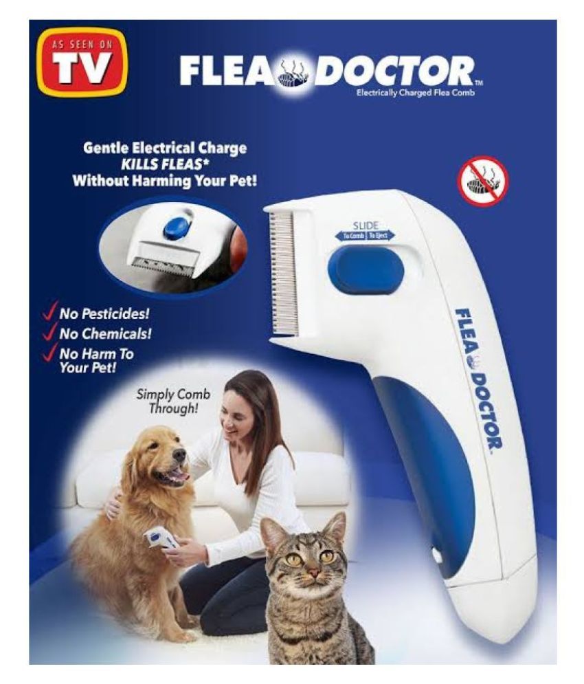 Flea Doctor Electronic Flea Comb for Pets, Dogs, Cats Without Pesticides Naturally Kill Tick
