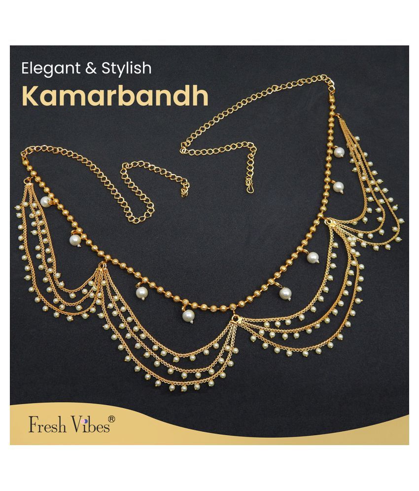 Fresh Vibes Traditional South Indian Golden Kamarband for Women - Fancy Wedding Wear Stylish 