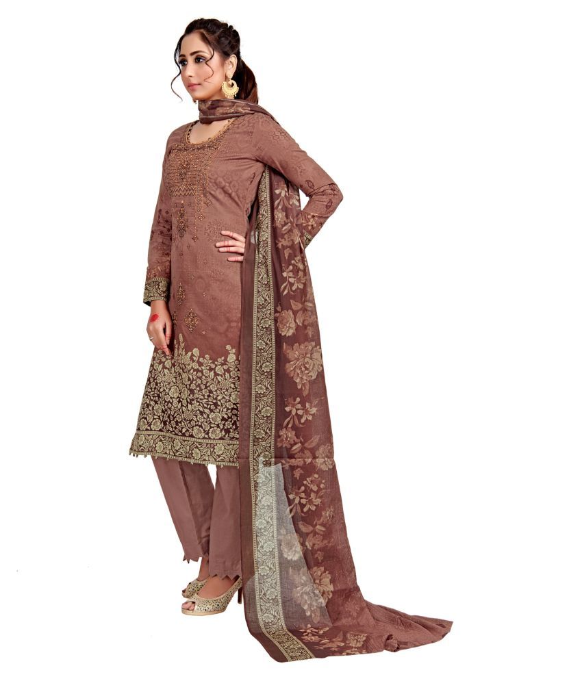 Mumtaz Arts Brown Satin Dress Material Buy Mumtaz Arts Brown Satin