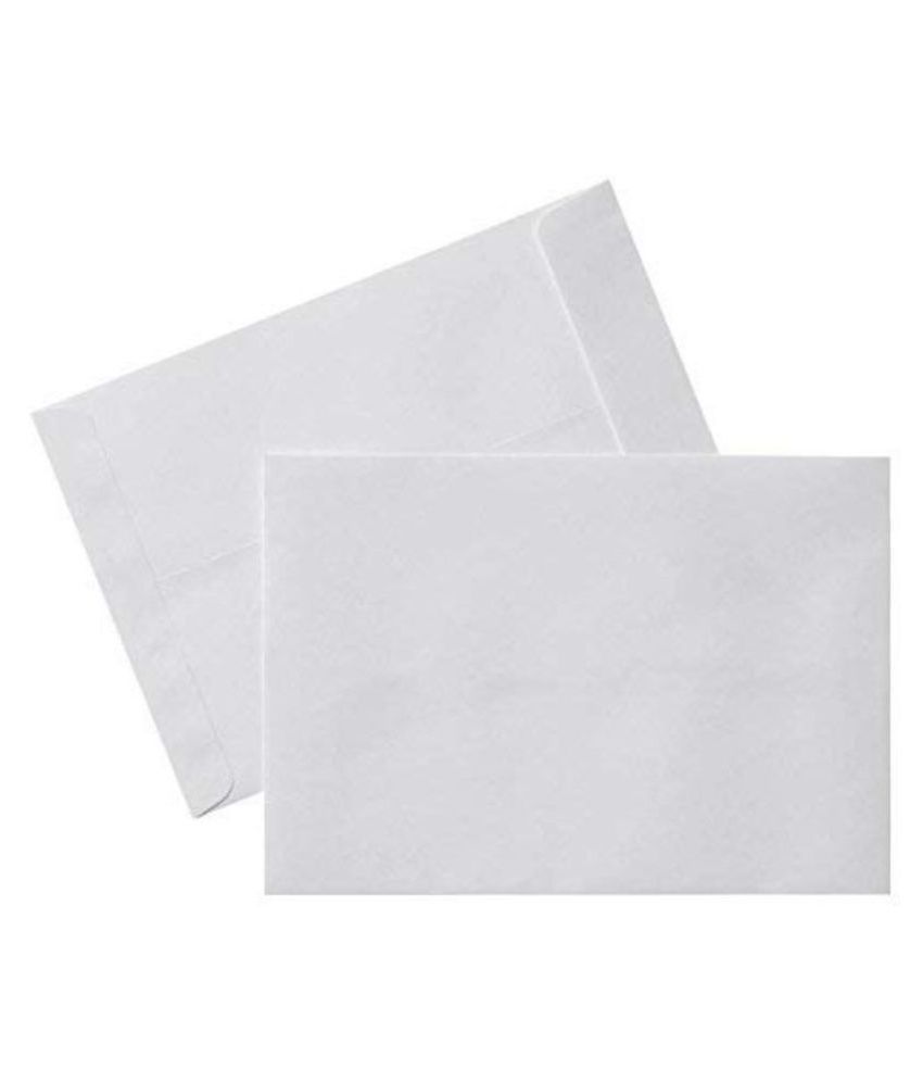 Kannu 20 Laminated White Paper Envelopes Size 12X10 Inch 120 GSM Fits