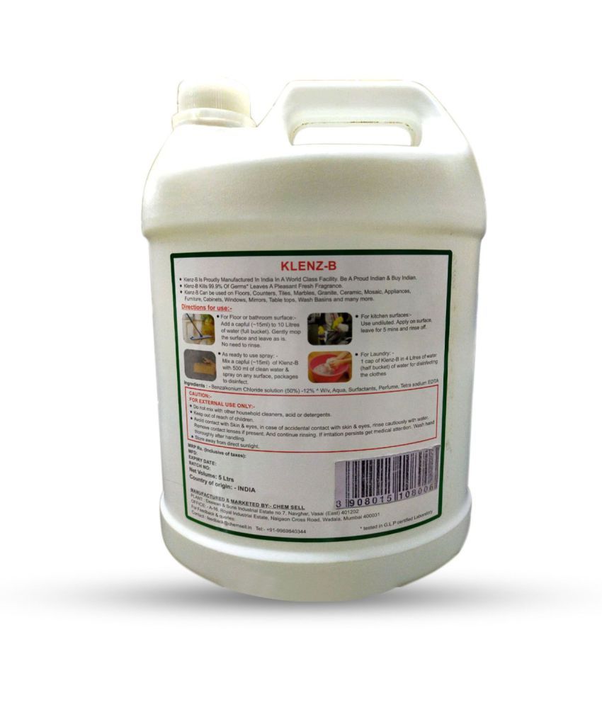 Klenz B Disinfectant Floor Cleaner Citrus 5 l L: Buy Klenz B ...