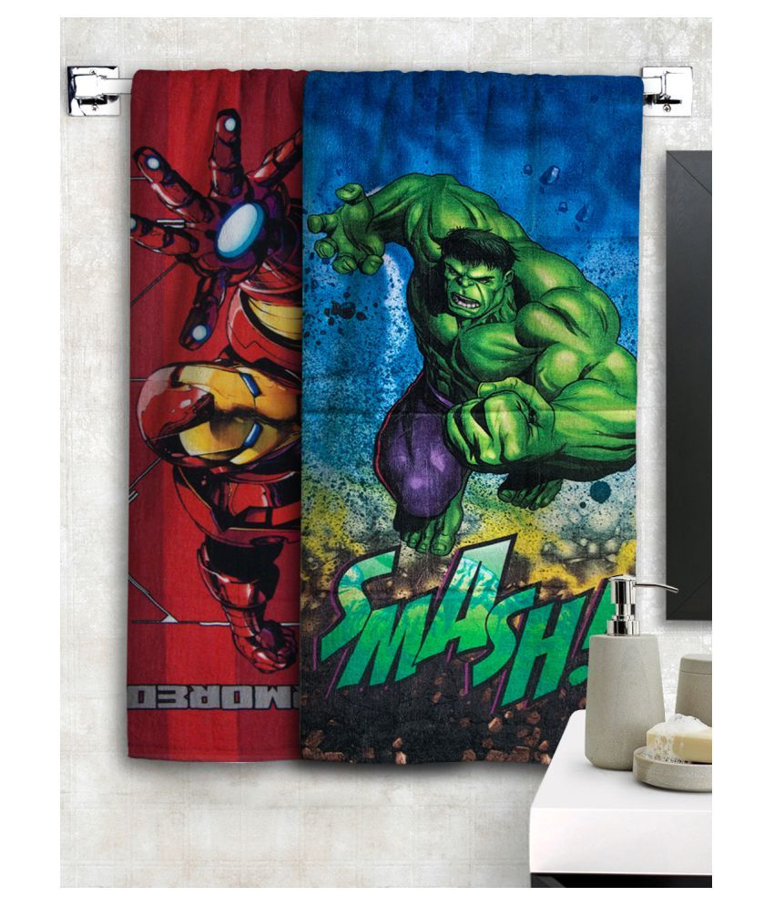 Marvel Set of 2 Cotton Bath Towel Multi - Buy Marvel Set of 2 Cotton ...