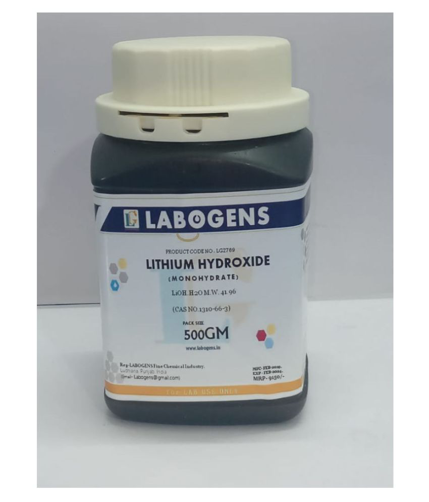     			LABOGENS  LITH-IUM HYDRO-XIDE (monohydrate)  500GM