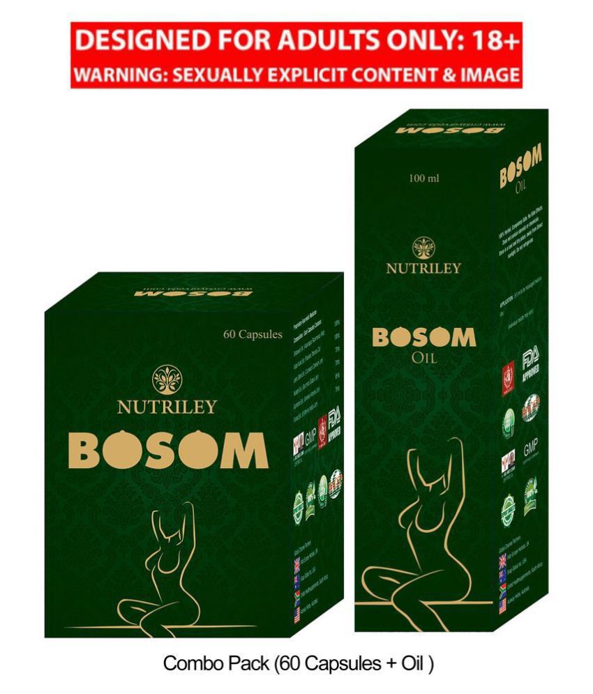 Bosom Ayurvedic Breast Oil & Capsules for Women (Oil + 60 Capsules)