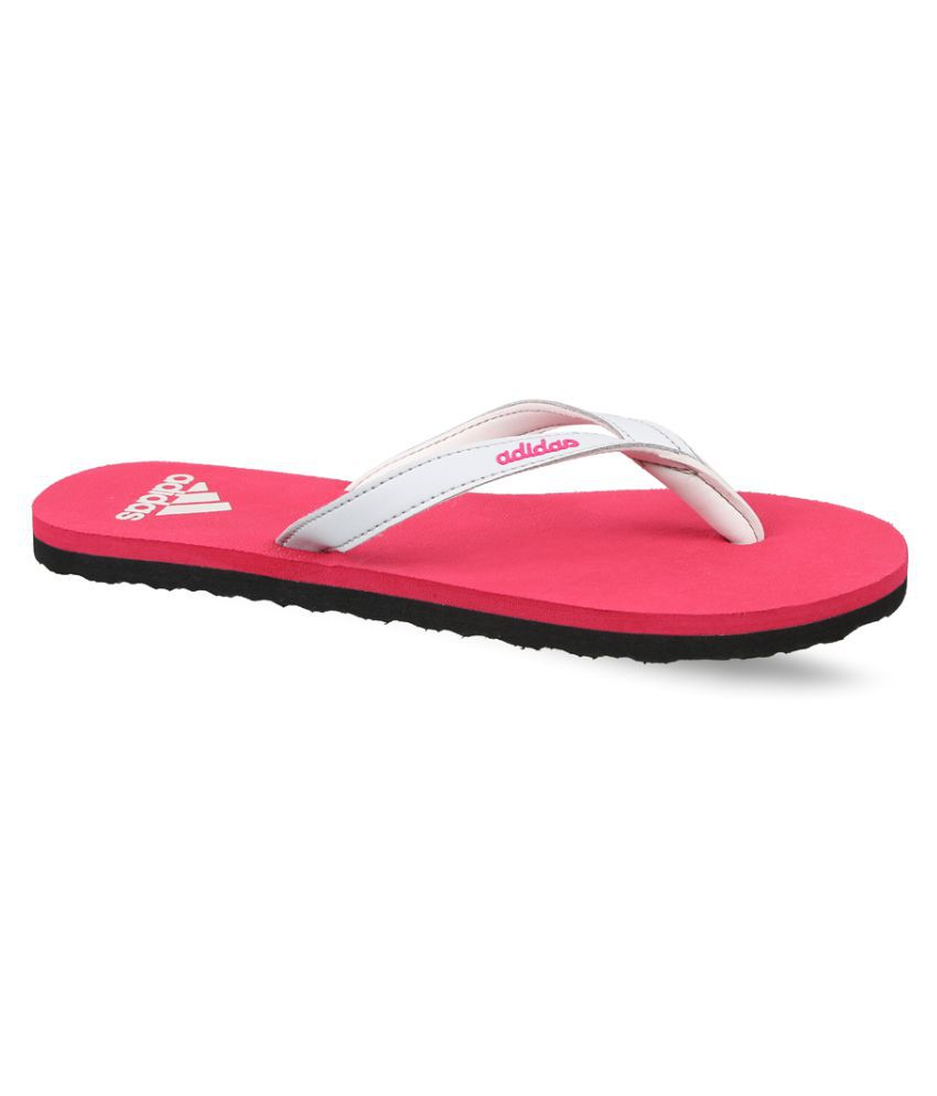 adidas pink flip flops