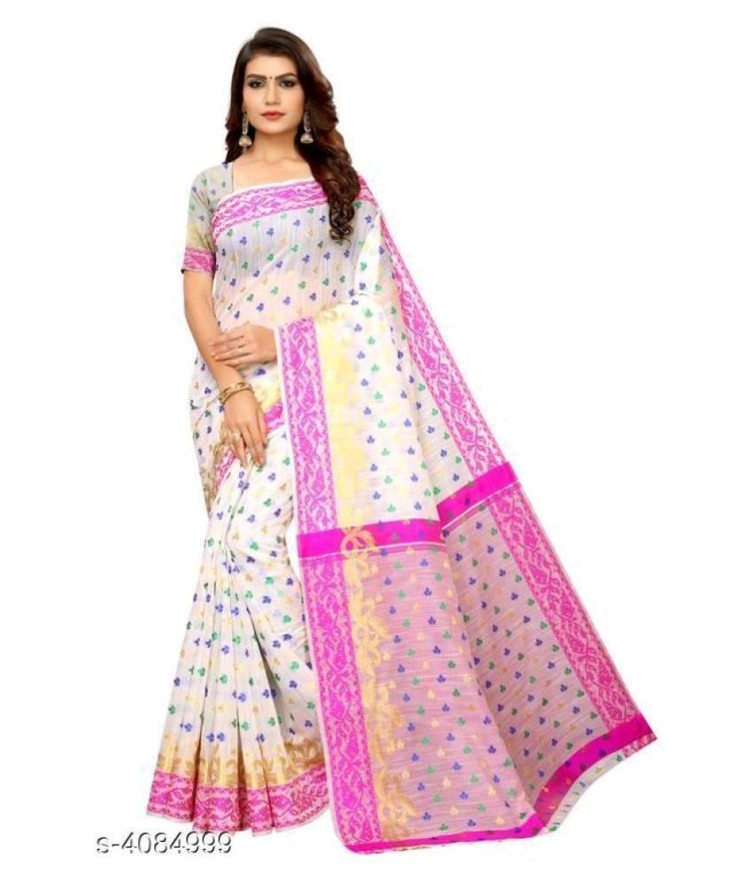 sapta shakti Pink Cotton Silk Saree Buy sapta shakti Pink Cotton Silk