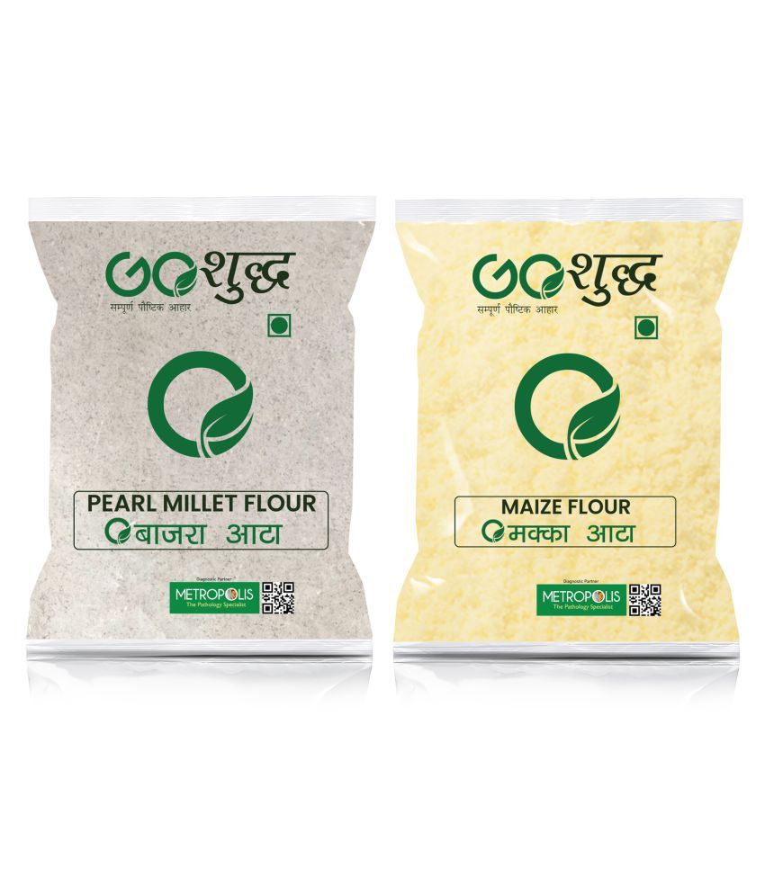 Goshudh Bajra/Pearl Millet Atta 500GM & Maize/Makka Atta/Flour 500GM 1 ...