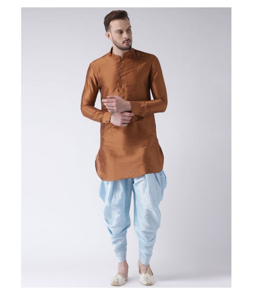     			Deyann Brown Silk Blend Kurta Single