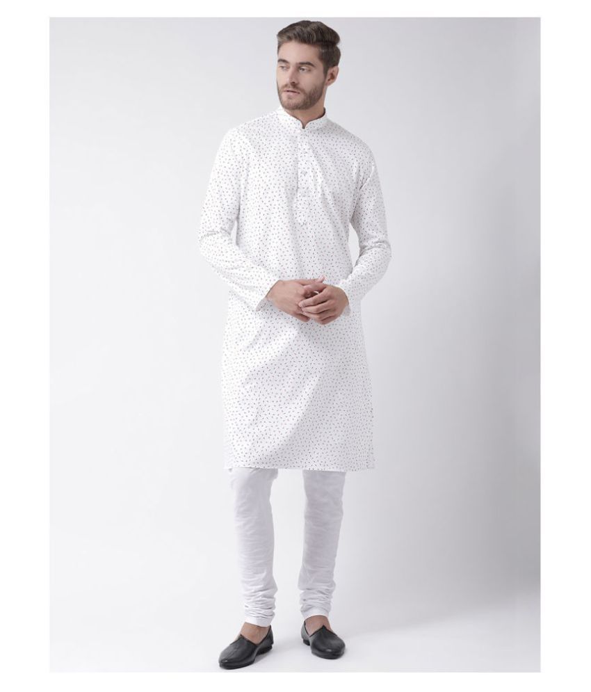     			Deyann White Linen Kurta Single