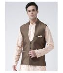 Deyann Brown Silk Blend Nehru Jacket