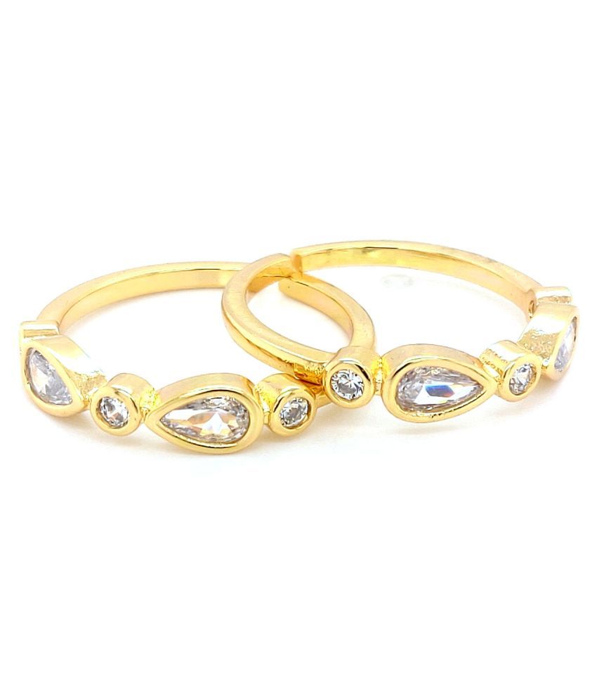 4PCS 14K Gold Plated Toe Rings, White Gold Plated Toe Rings