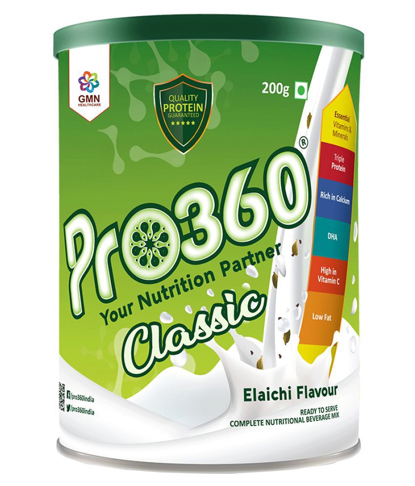     			PRO360 Classic Elaichi flavor protein Nutrition Drink Powder 200 gm