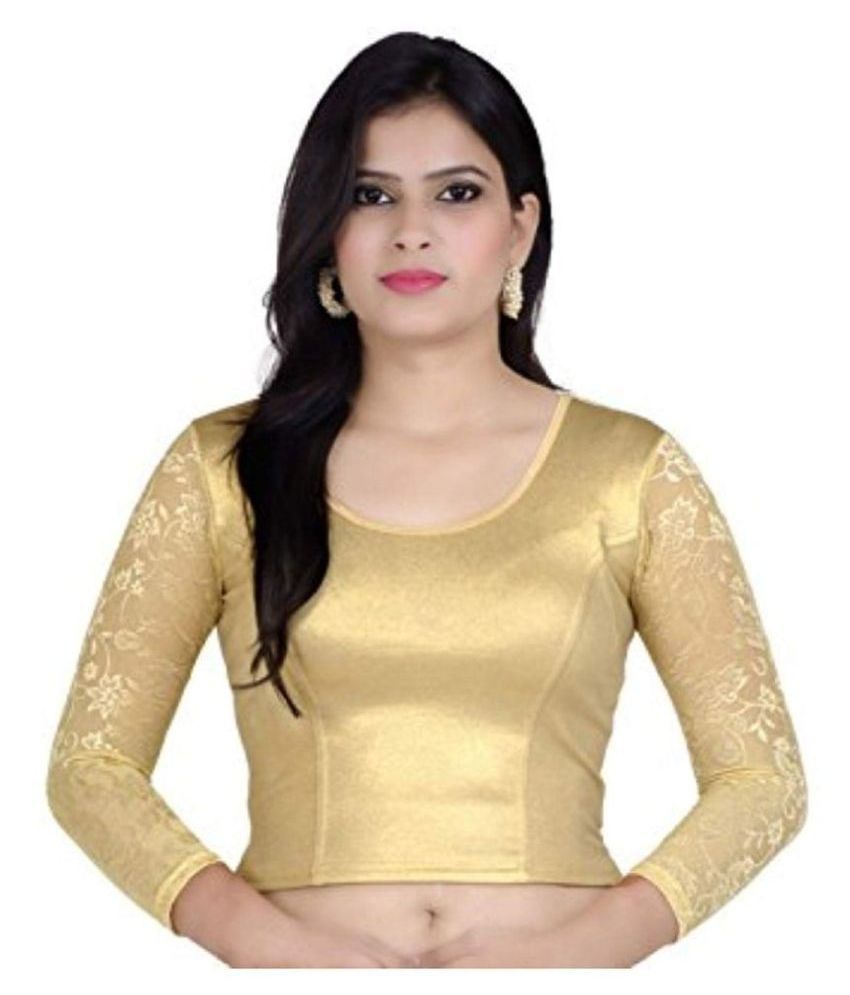 Bulbul Gold Lycra Readymade without Pad Blouse