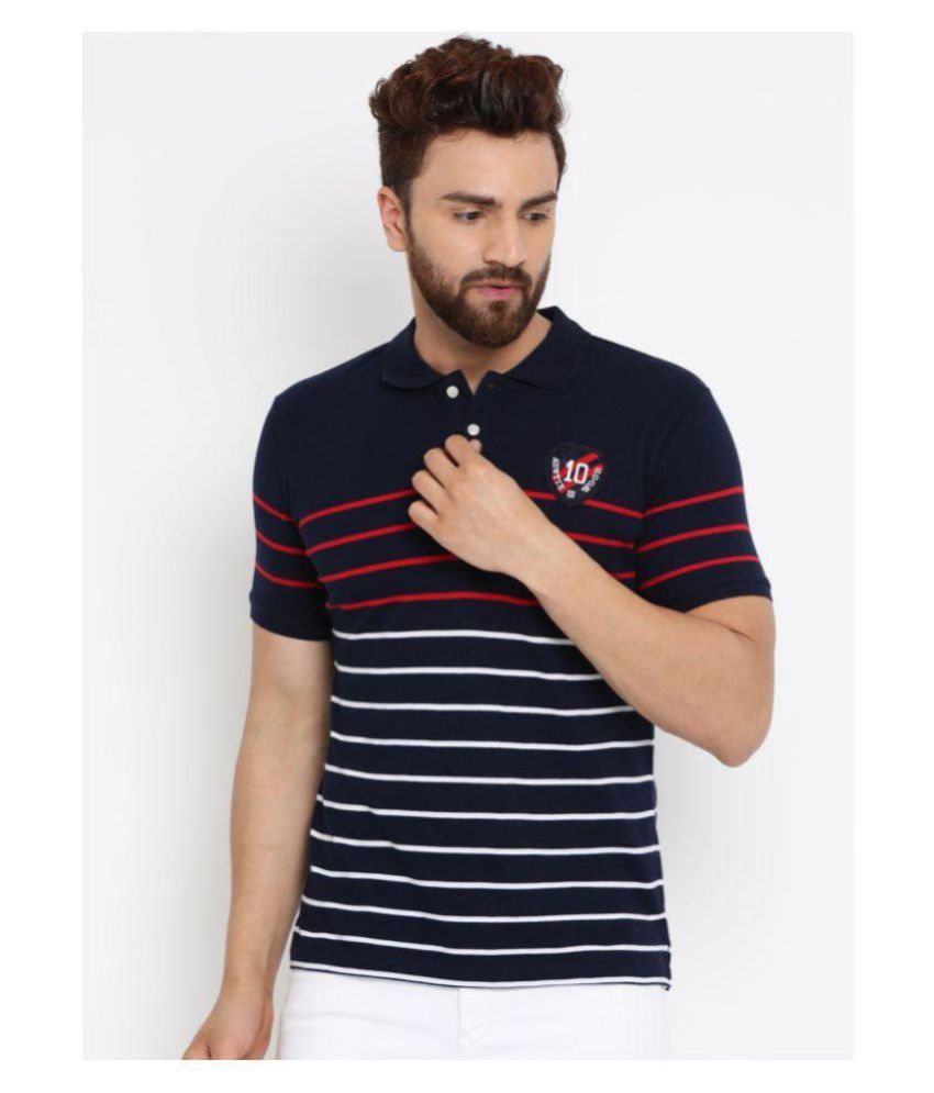 AUSTIN WOOD - Multicolor Cotton Blend Regular Fit Men's Sports Polo T-Shirt ( Pack of 1 )
