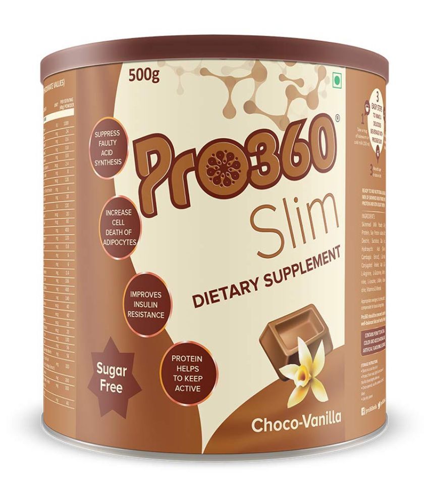 PRO360 Slim Weight Loss Protein Meal Replacement Choco Vanilla 500 gm
