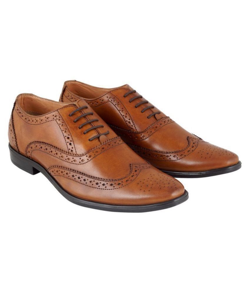 CLOG LONDON Brogue Genuine Leather Tan Formal Shoes Price in India- Buy ...