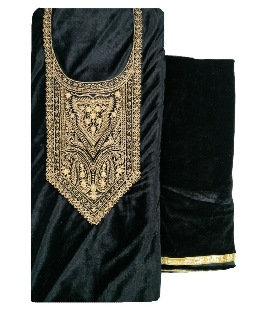 KASHMIRI Black Velvet Dress Material Buy KASHMIRI Black Velvet Dress