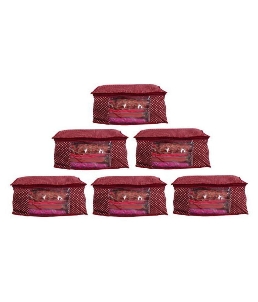     			Bulbul Maroon Saree Covers - 6 Pcs