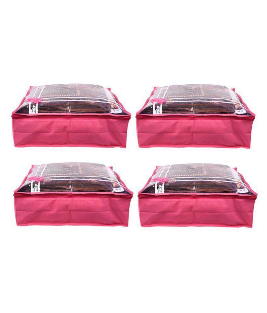 Bulbul Pink Saree Covers - 4 Pcs
