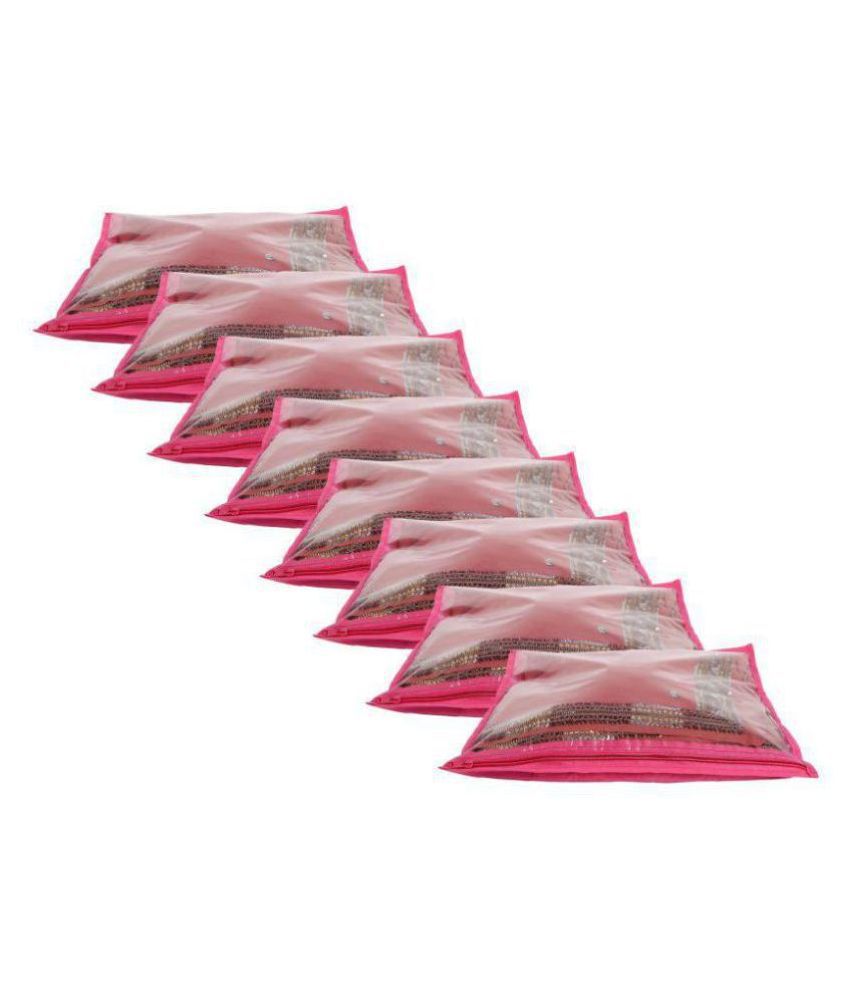     			Bulbul Pink Saree Covers - 8 Pcs