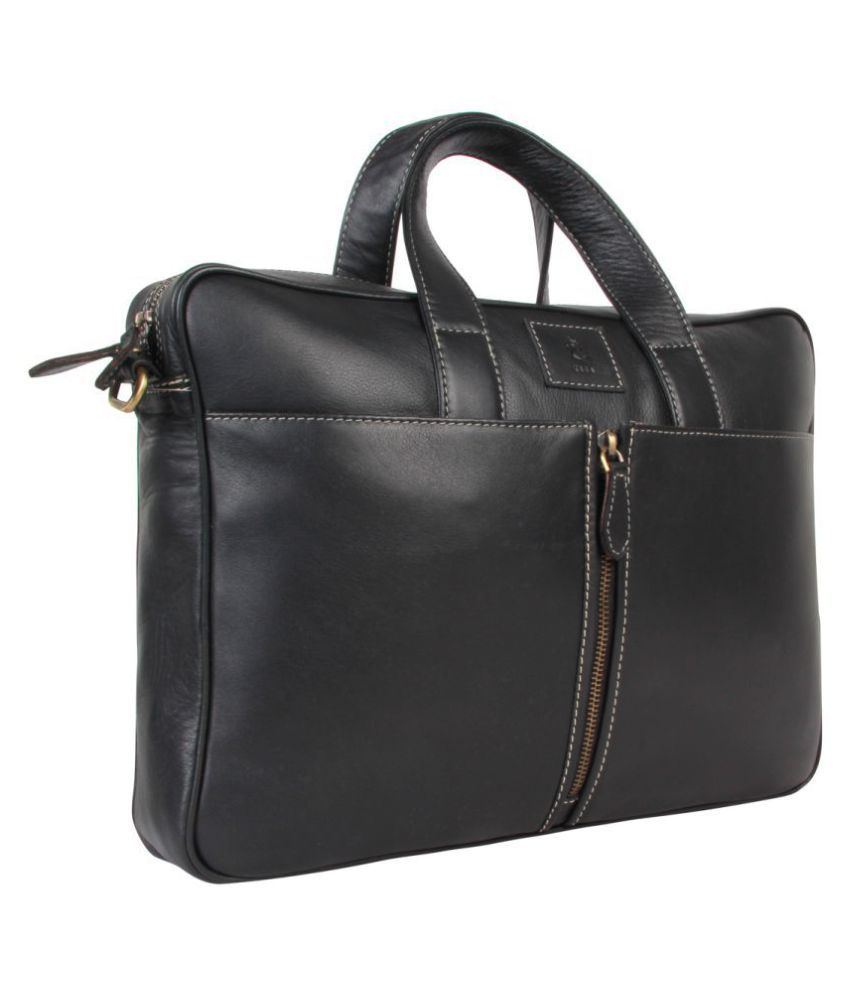 Kara Black Leather Office Bag Buy Kara Black Leather Office Bag Online at Low Price Snapdeal