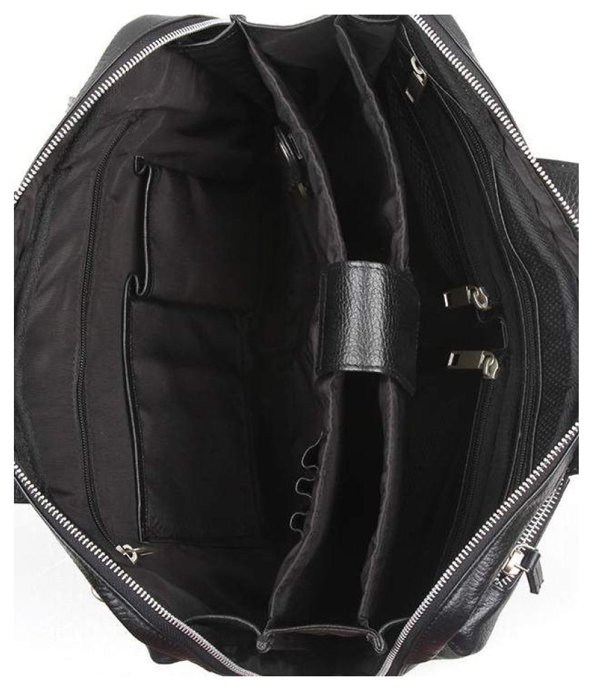 Kara Black Leather Office Bag Buy Kara Black Leather Office Bag Online at Low Price Snapdeal
