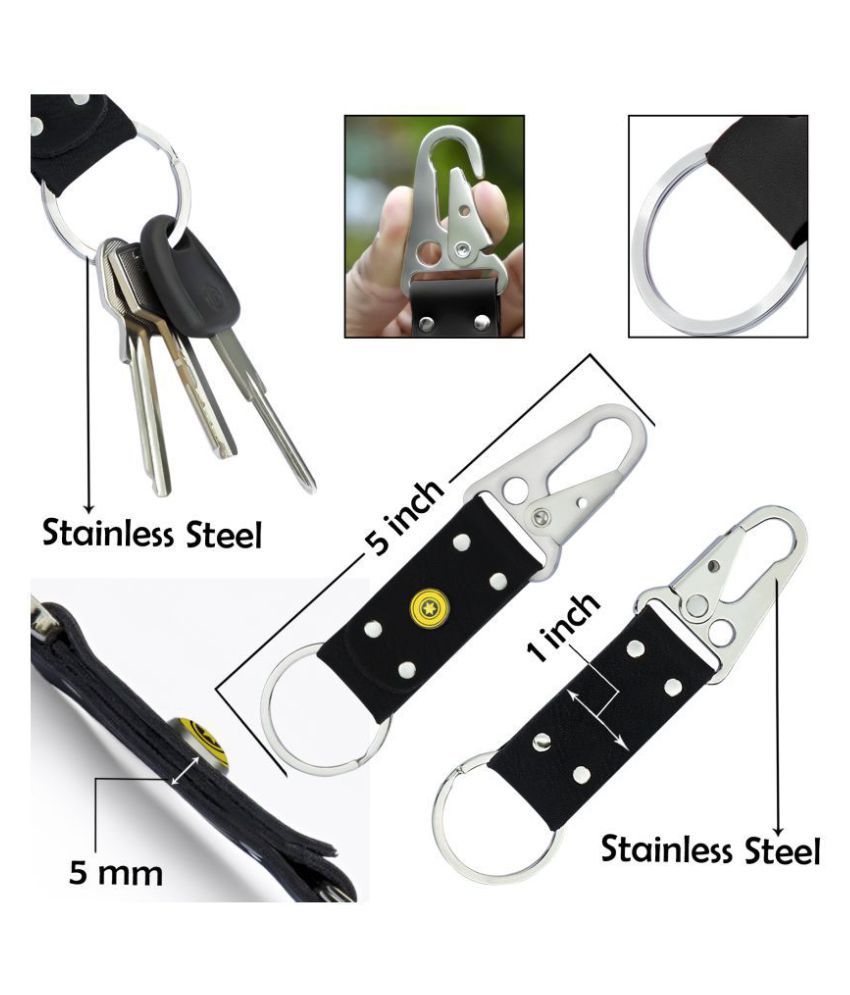 Handmade Genuine Keychain stainless steel Hardware Belt Clip Key Ring