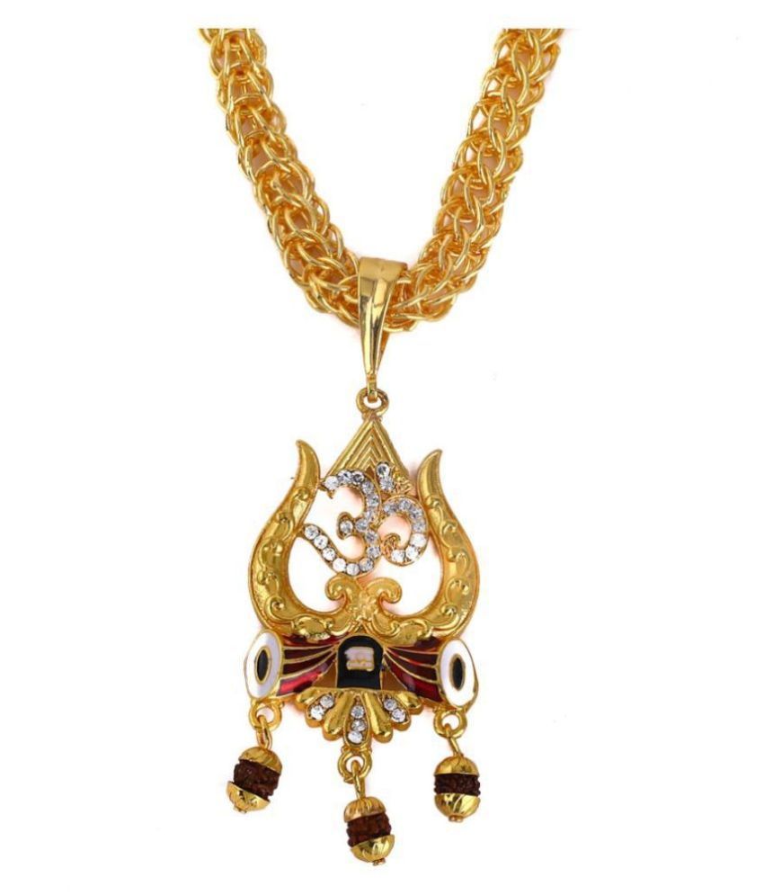 trishul damru gold pendant