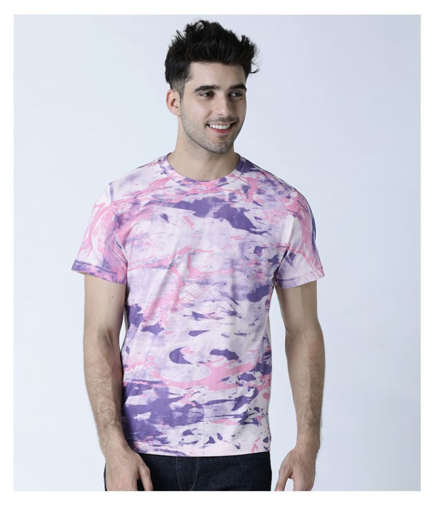     			Huetrap Cotton Pink Printed T-Shirt