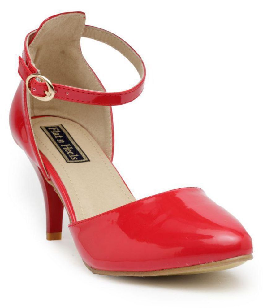 Flat N Heels Red Stiletto Heels Price in India- Buy Flat N Heels Red ...
