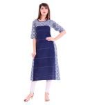 Yash Gallery - Blue Cotton Women's A-line Kurti