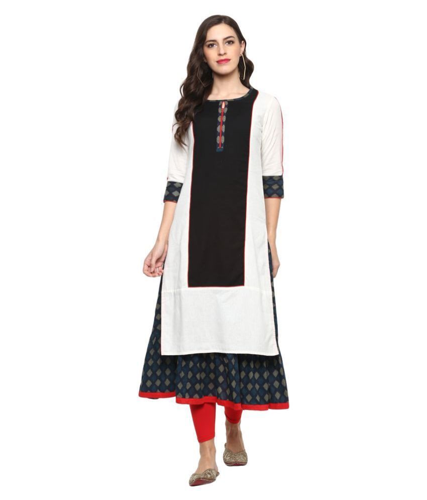     			Yash Gallery Pack of 1 Cotton Printed A-line Women's Kurti - ( Multicolor )