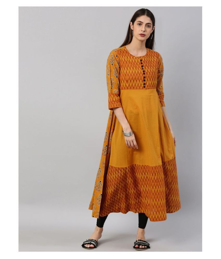 Buy Online Peach Cotton Anarkali Suit for Women  Girls at Best Prices in  Biba IndiaSKD7292SS21PCH