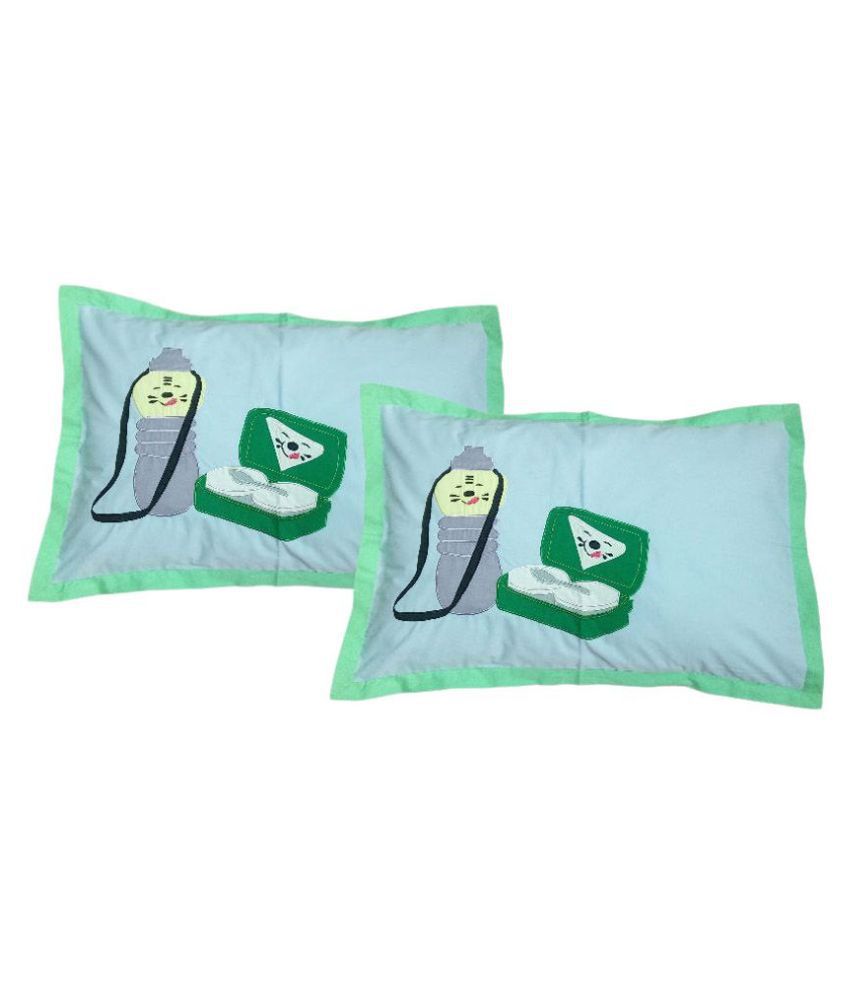     			Hugs'n'Rugs Cotton Green Pillow covers Pack of 2 (60 x 40 cm )