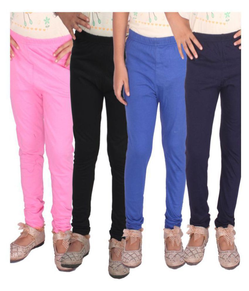     			Famaya Multicolour Cotton Blend Leggings - Pack of 4
