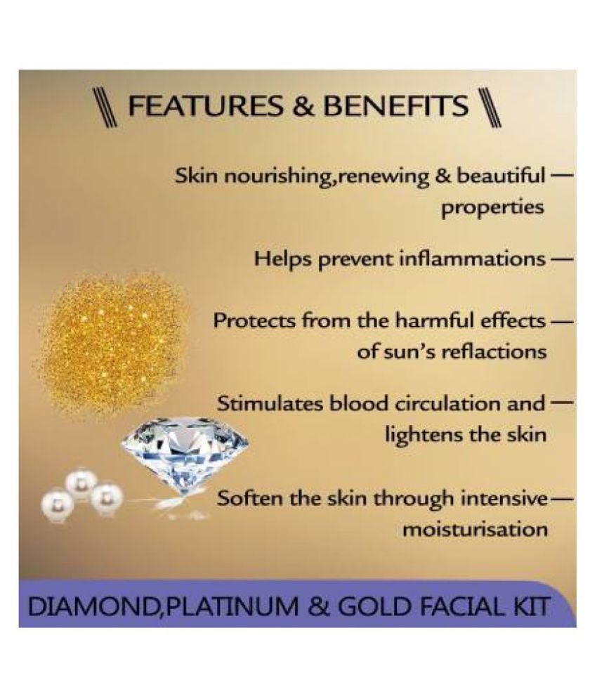 nutriglow platinum diamond gold facial kit