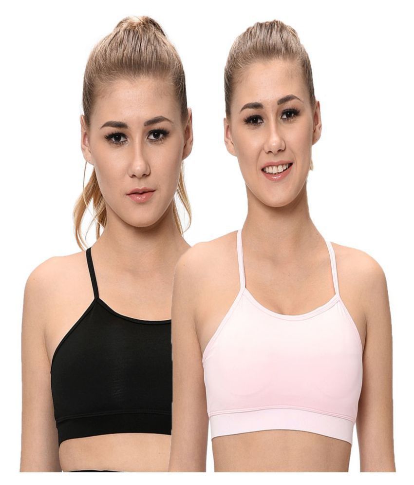     			Elina Multi Color Polyester Solid Sports Bra