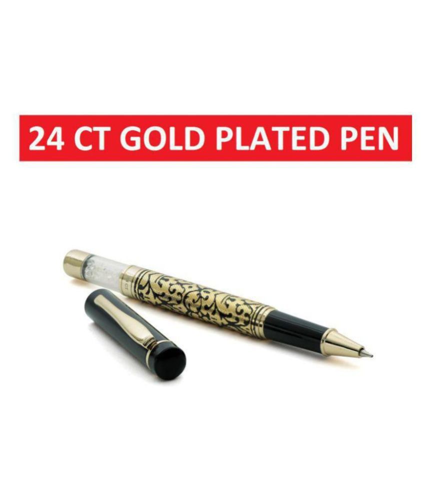     			Hayman 24 Ct Gold Plated Crystal Designer Roller Ball Pen With Box