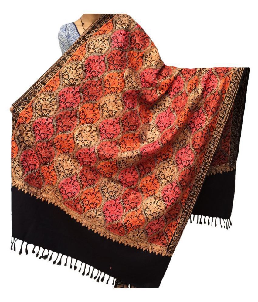 kashmiri shawls Multicoloured Ari Embroidery Shawl