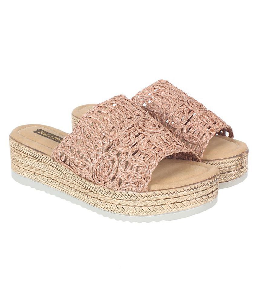 pink flat wedges