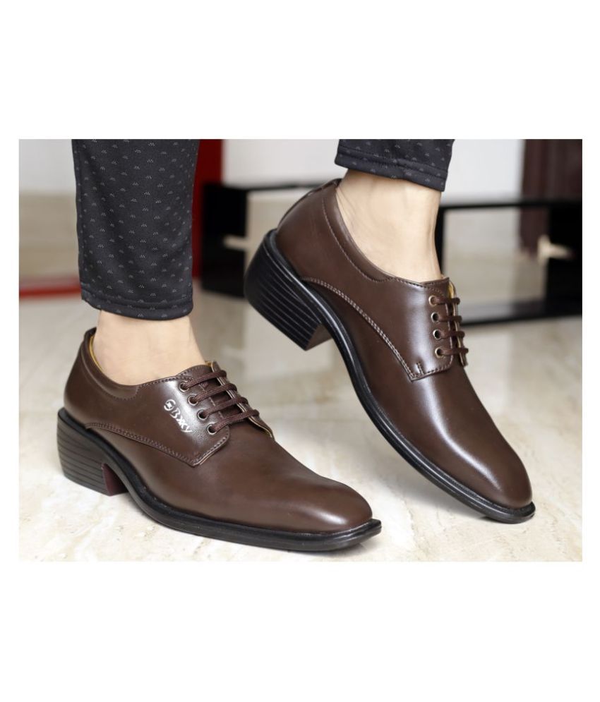     			BXXY Derby Artificial Leather Brown Formal Shoes