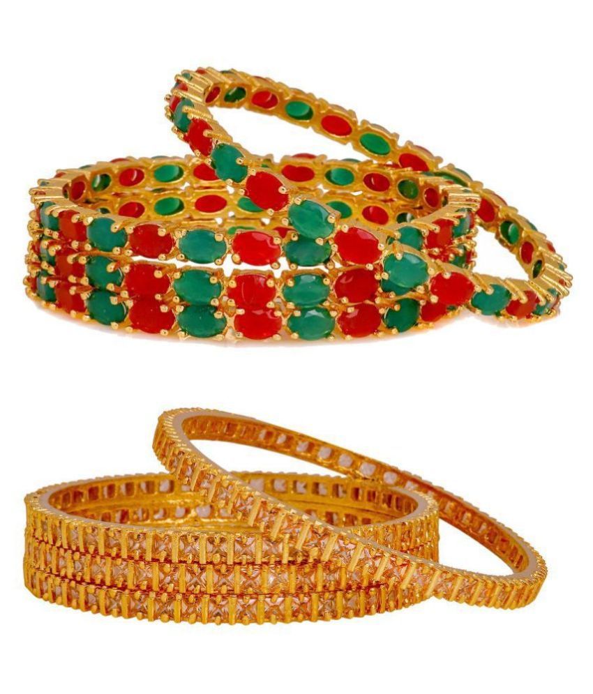 Manikya Traditional Bengali Bangles Copper with 24ct Gold Plated (Set