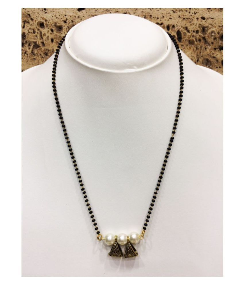 White moti mangalsutra design clearance