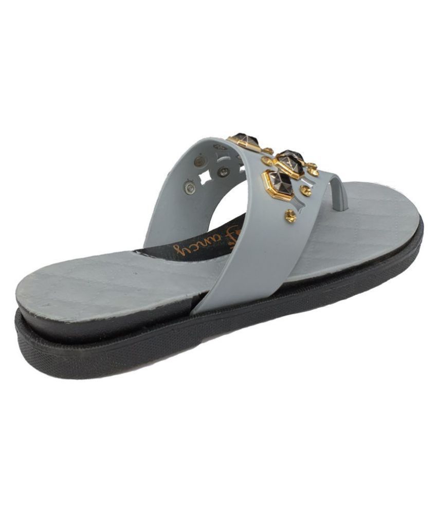 Pampy Angel Gray Slippers Price in India- Buy Pampy Angel Gray Slippers Online at Snapdeal