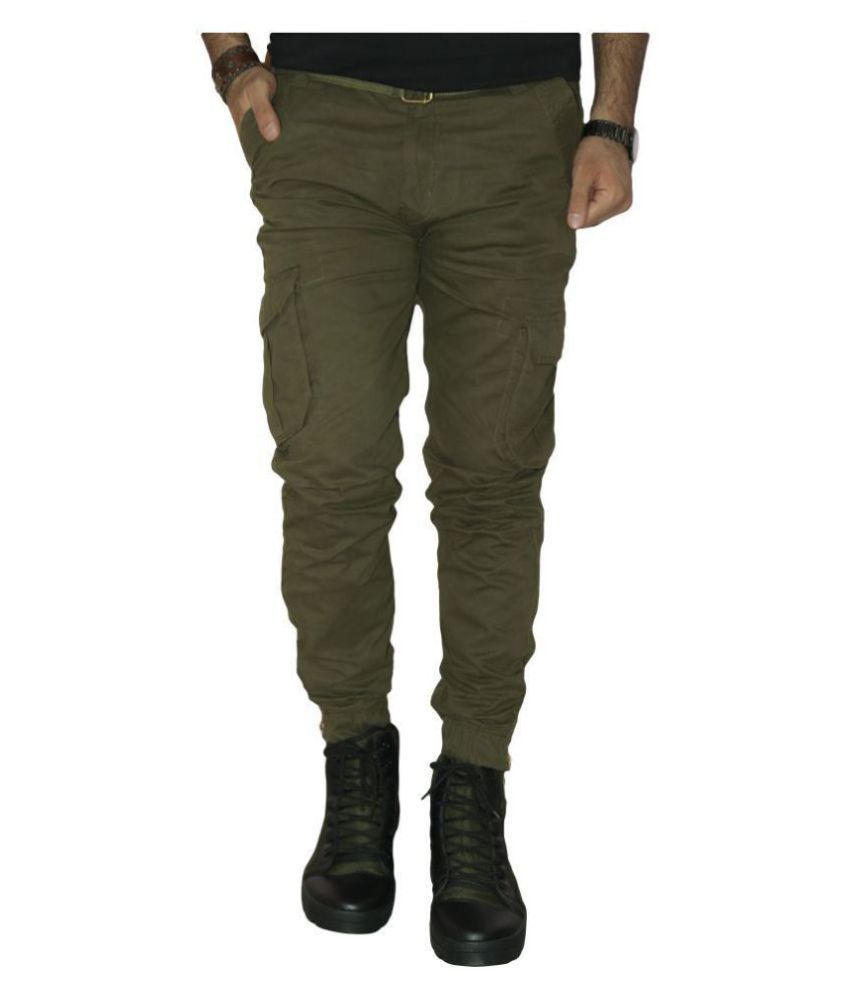     			Urban Legends Dark Green Regular -Fit Flat Cargos