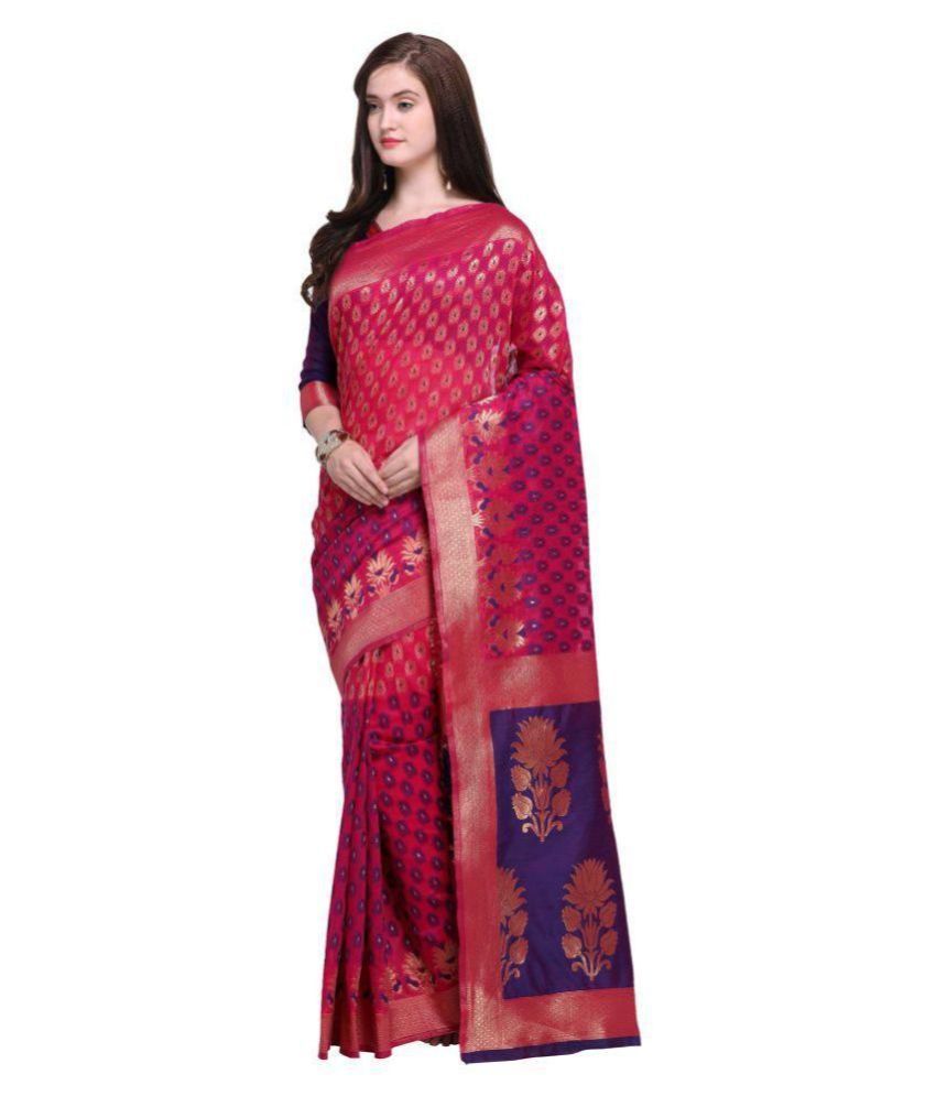     			Shaily Retails Red,Maroon Silk Saree